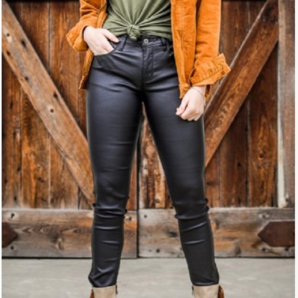 Black Faux Leather Skinnies